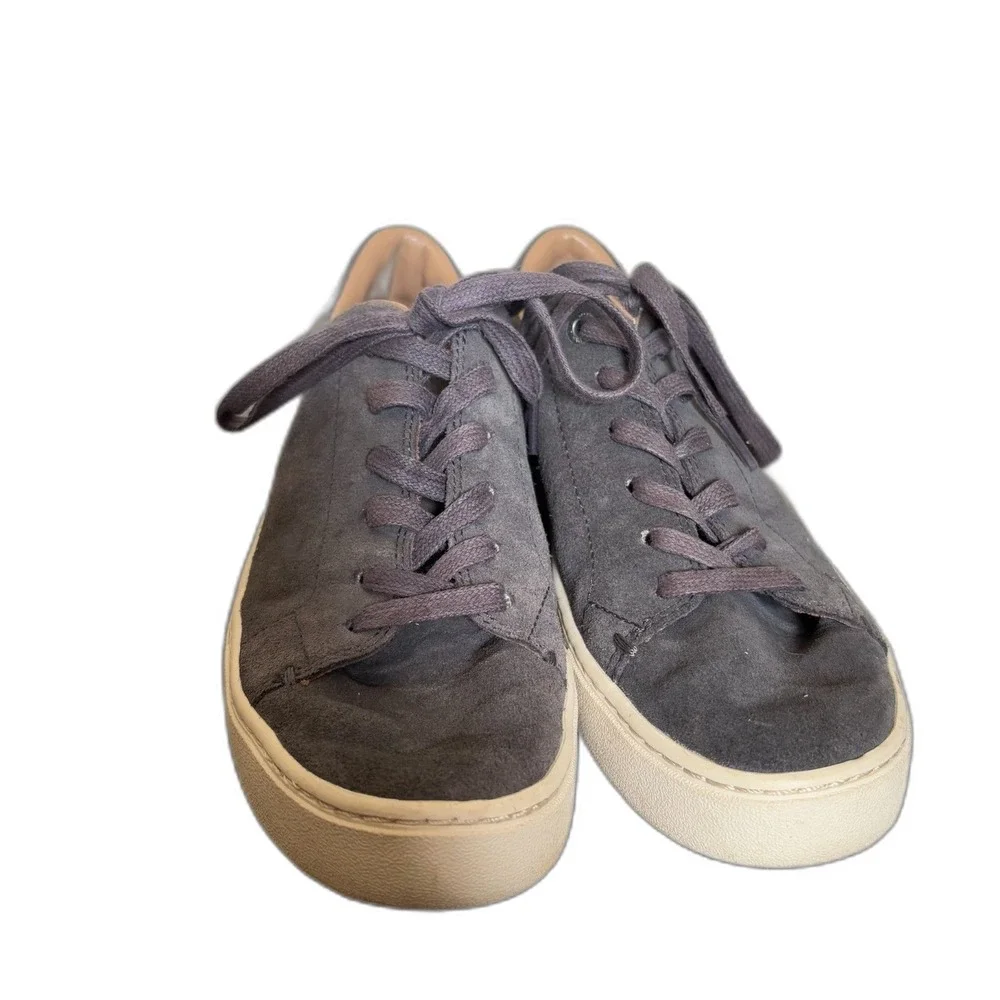 TOMS Lenox Suede Low Top Sneakers Charcoal‎ Grey Womens Size 7.5 Casual Shoes